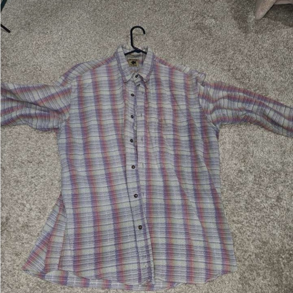 Duluth Trading Co Men's Purple Plaid Shirt